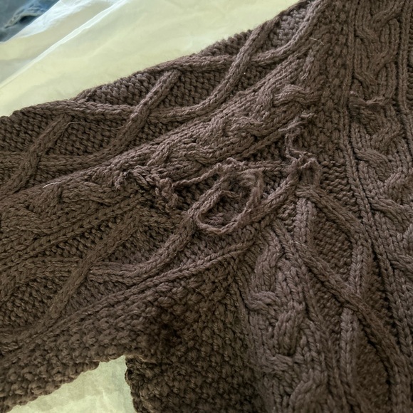 NEW flawed ARAN CRAFTS Merino Wool Cable Knit Zip Up Cardigan Sweater XXL - Picture 5 of 10